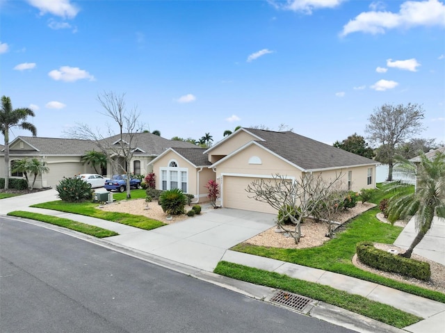 ranch-style house featuring a garage