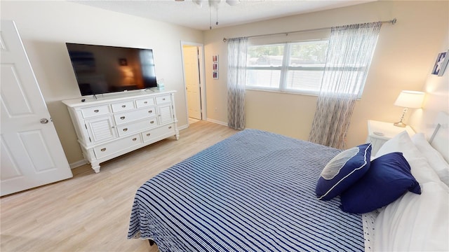 bedroom featuring light hardwood / wood-style flooring