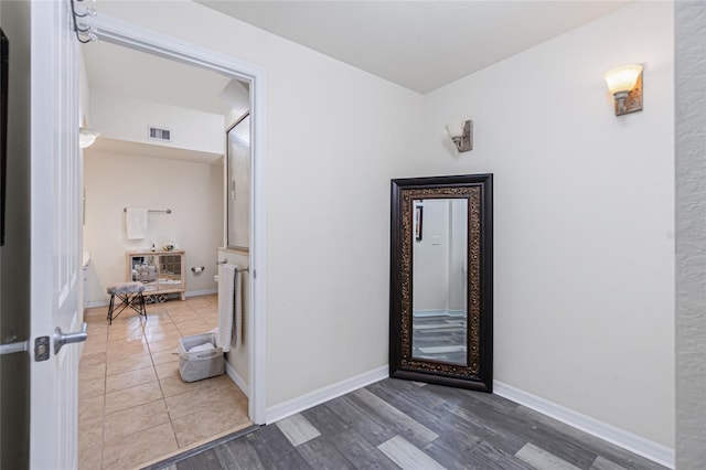 interior space with hardwood / wood-style floors