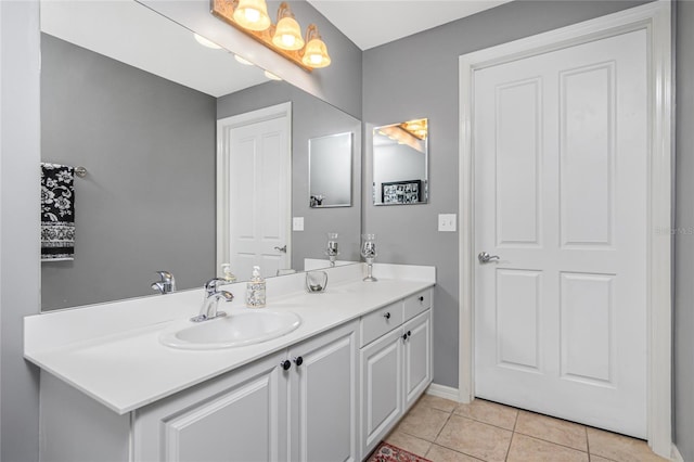 bathroom featuring tile patterned floors and vanity