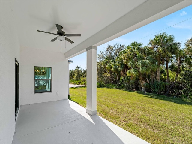 view of patio / terrace with ceiling fan