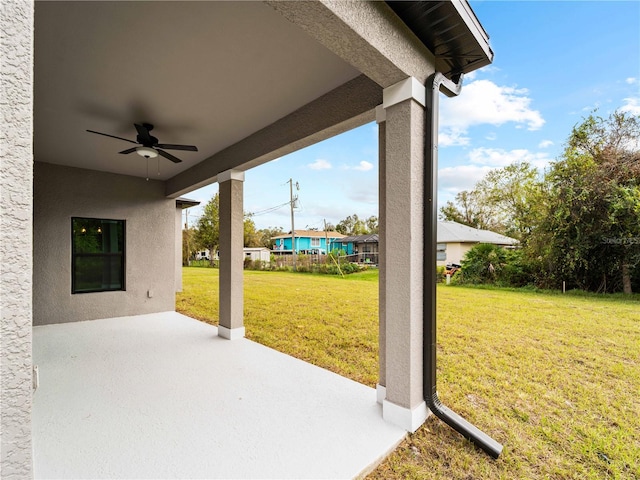 view of patio / terrace with ceiling fan