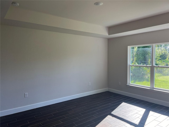 spare room featuring dark hardwood / wood-style floors