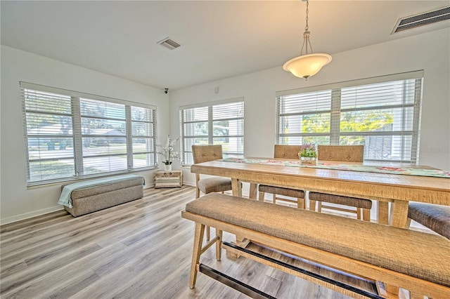 dining area featuring light hardwood / wood-style floors