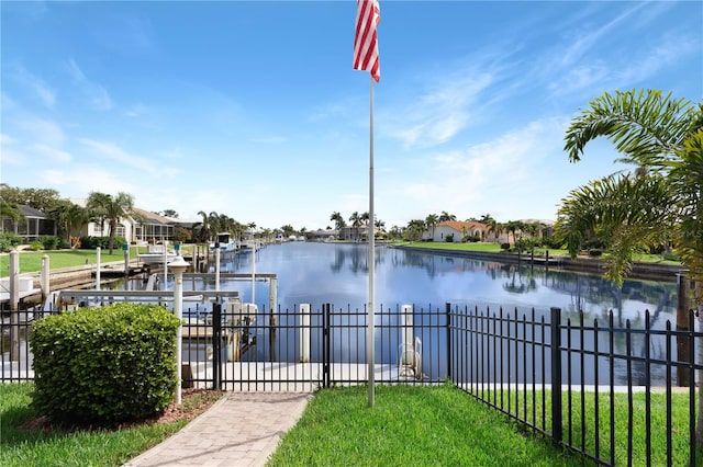 exterior space with a boat dock