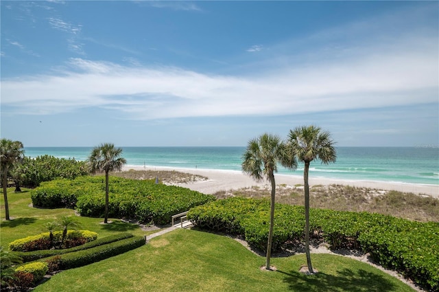 water view with a view of the beach