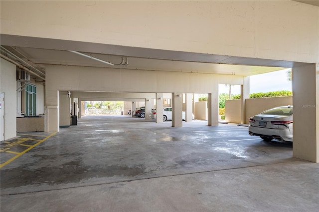 garage with a carport