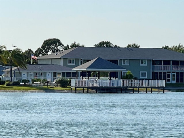 water view with a gazebo