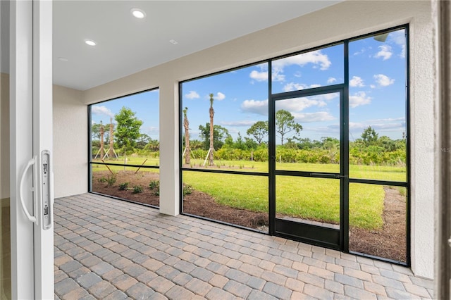 view of unfurnished sunroom