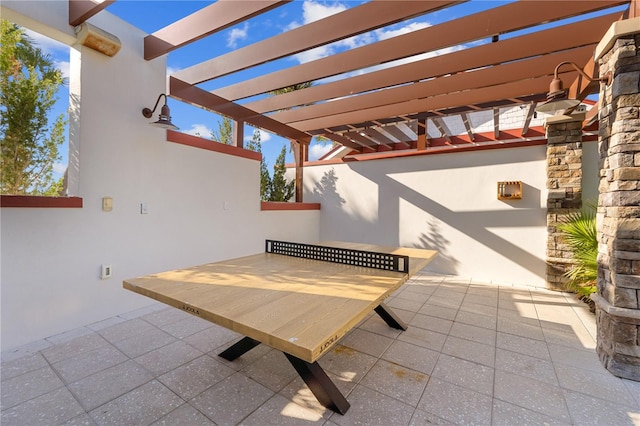 view of patio with a pergola