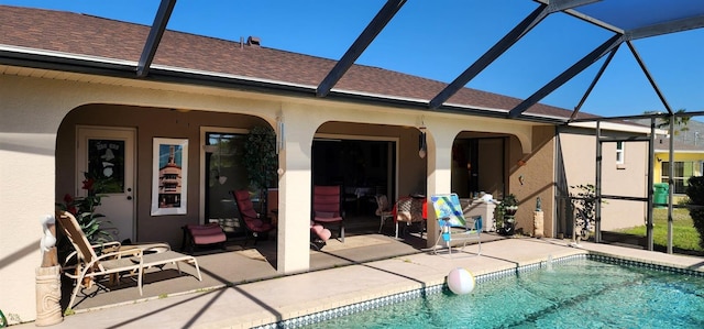 exterior space featuring a patio and a lanai