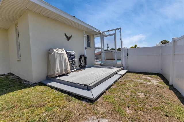 exterior space with a wooden deck