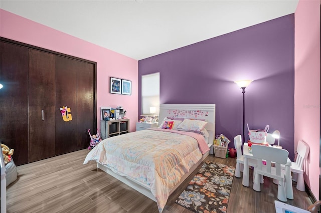 bedroom featuring hardwood / wood-style flooring