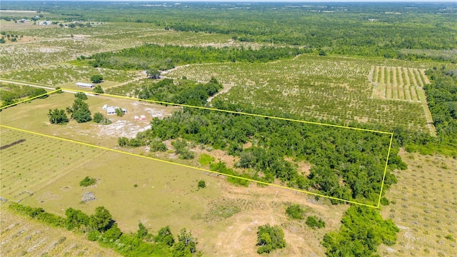 bird's eye view with a rural view