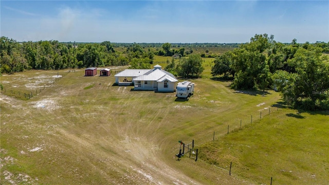 bird's eye view featuring a rural view