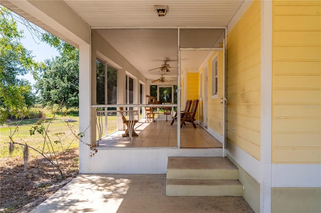 view of patio / terrace featuring covered porch