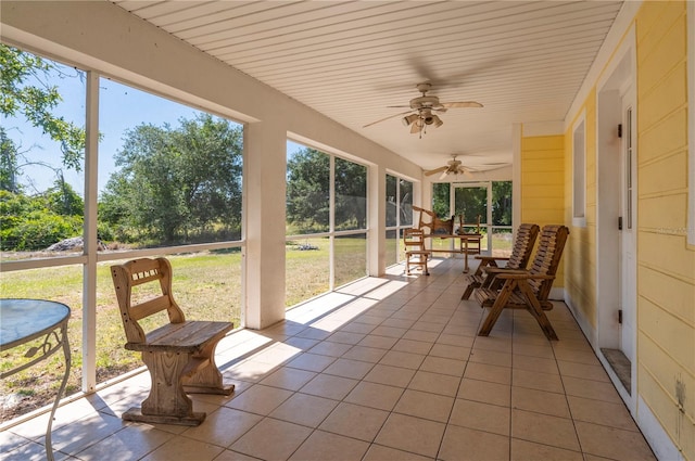 view of patio / terrace featuring ceiling fan