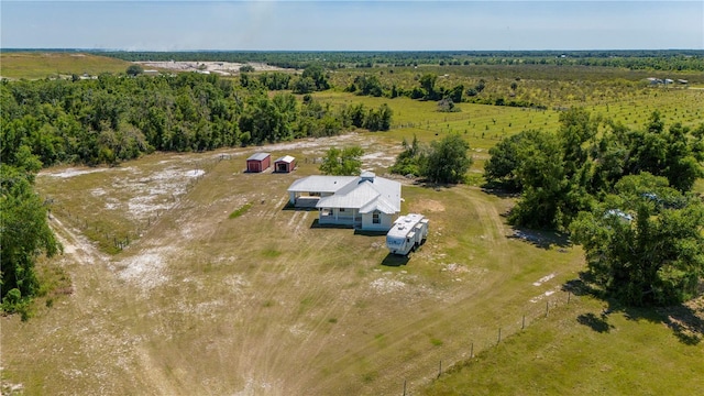 aerial view with a rural view