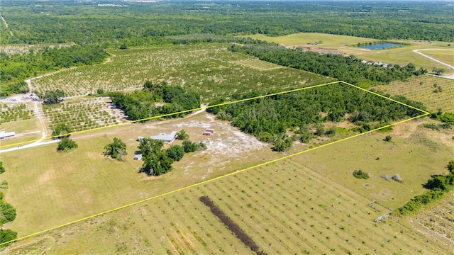 aerial view with a rural view