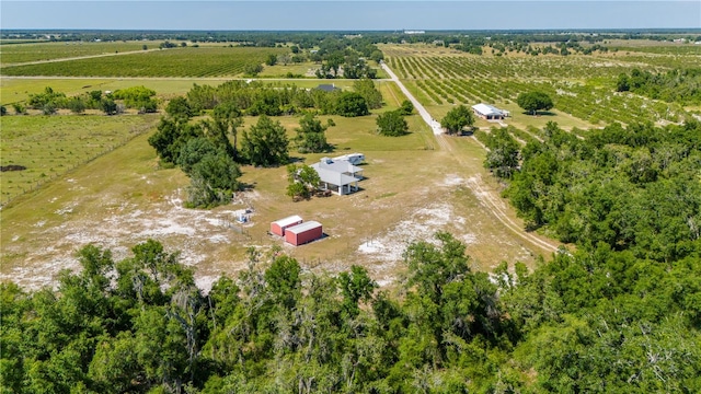 aerial view with a rural view