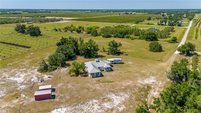 drone / aerial view with a rural view