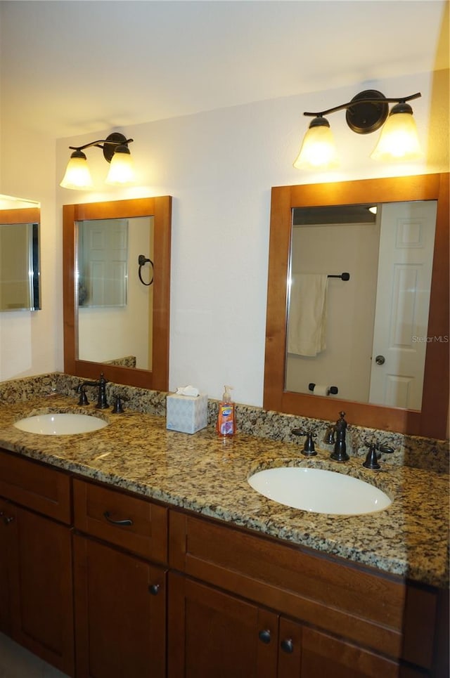 bathroom with double sink vanity