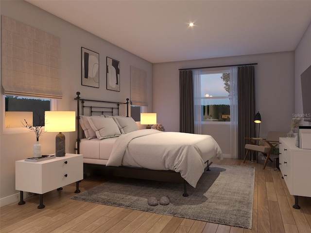 bedroom featuring light hardwood / wood-style floors