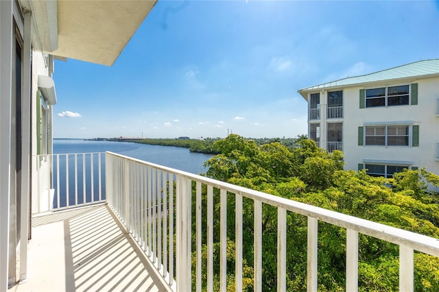 balcony with a water view