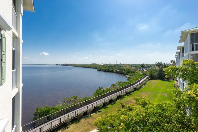 view of property view of water