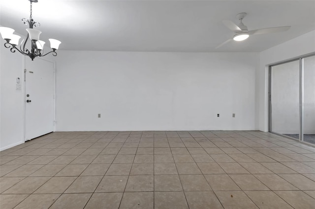 21280 Brinson Ave Unit 214, Port Charlotte, FL 33952 - interior space with ceiling fan with notable chandelier