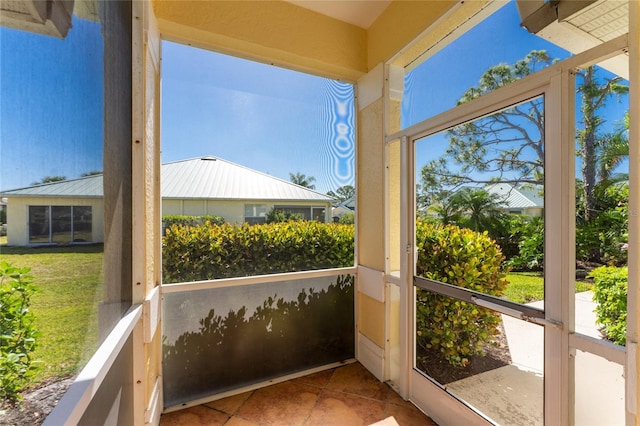 view of unfurnished sunroom