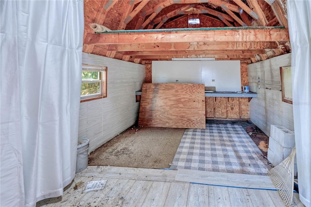 view of unfinished attic