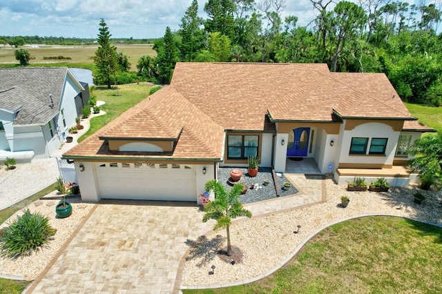 view of front of property featuring a garage