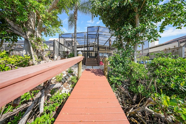 view of dock area