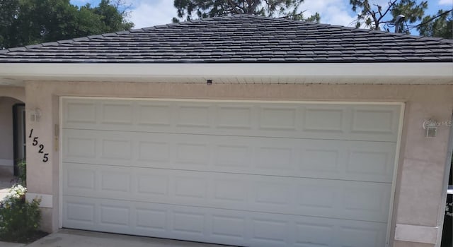 view of garage