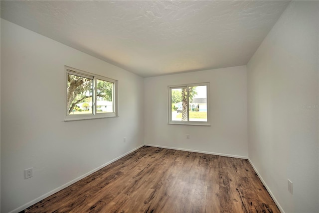 empty room with a healthy amount of sunlight and hardwood / wood-style flooring