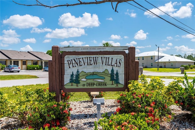 view of community sign