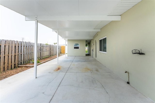 view of patio featuring a carport