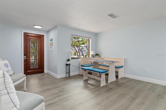 dining area featuring light hardwood / wood-style floors