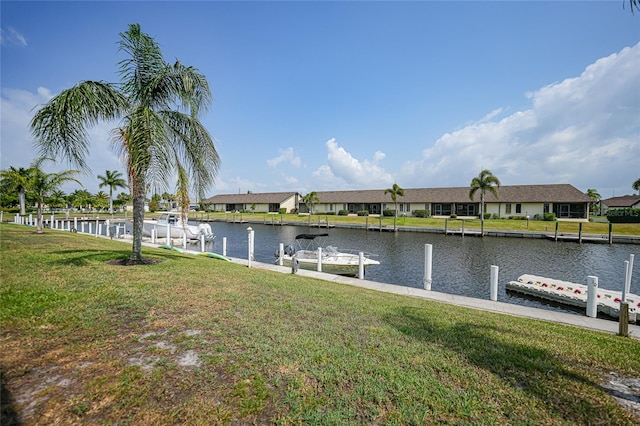 water view with a boat dock