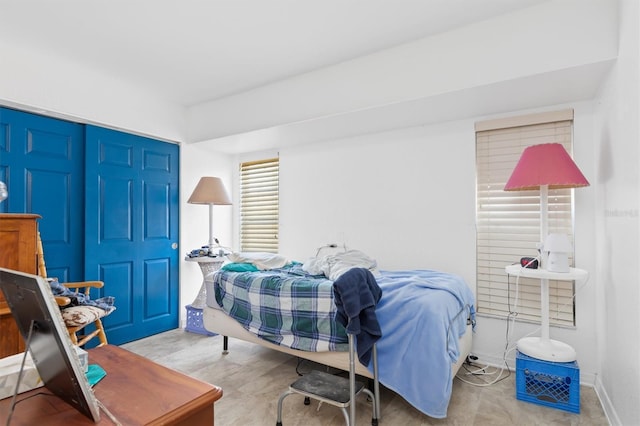 bedroom with tile flooring