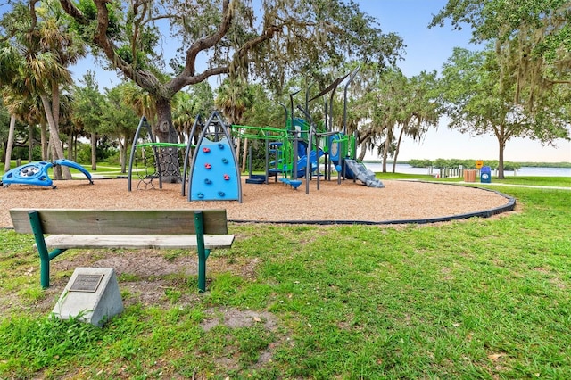 view of playground with a yard