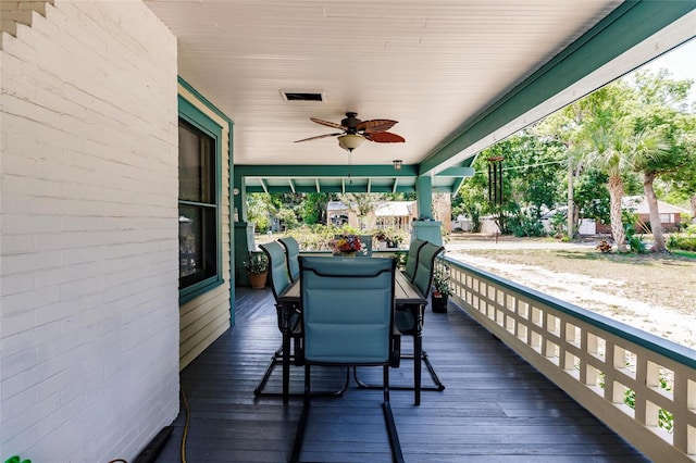 deck with ceiling fan