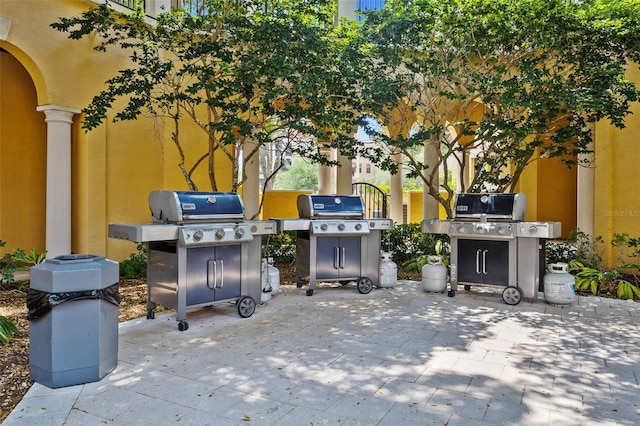 view of patio / terrace featuring a grill