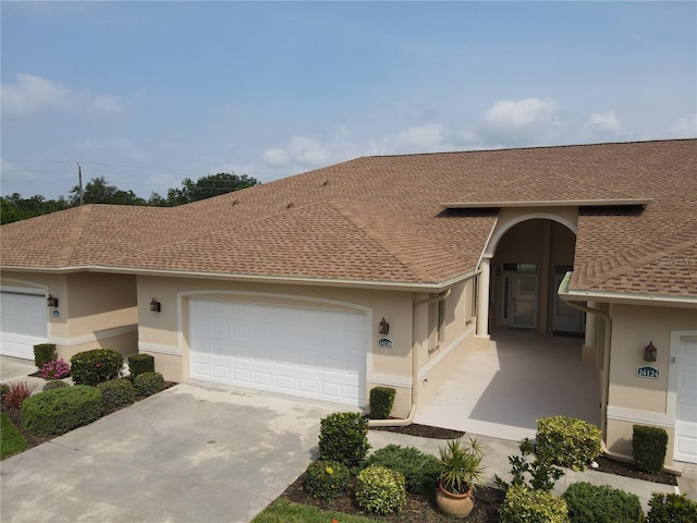 view of front of house with a garage