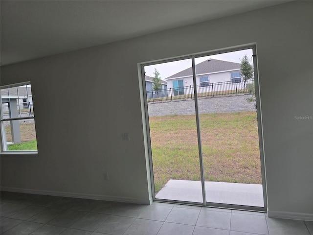 entryway with light tile floors