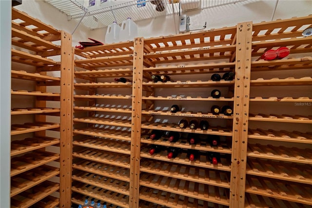 view of wine cellar