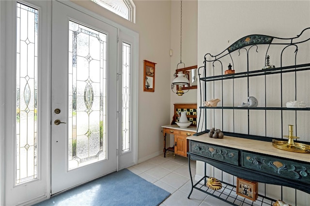 view of tiled foyer