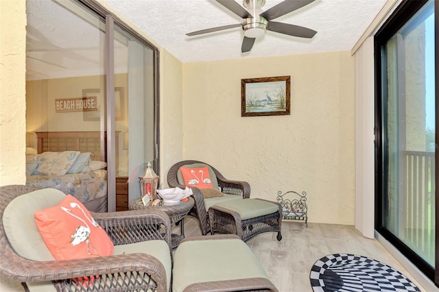 view of patio with ceiling fan