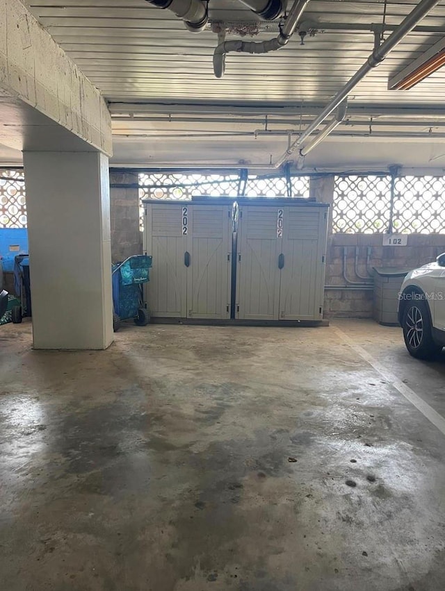 view of garage